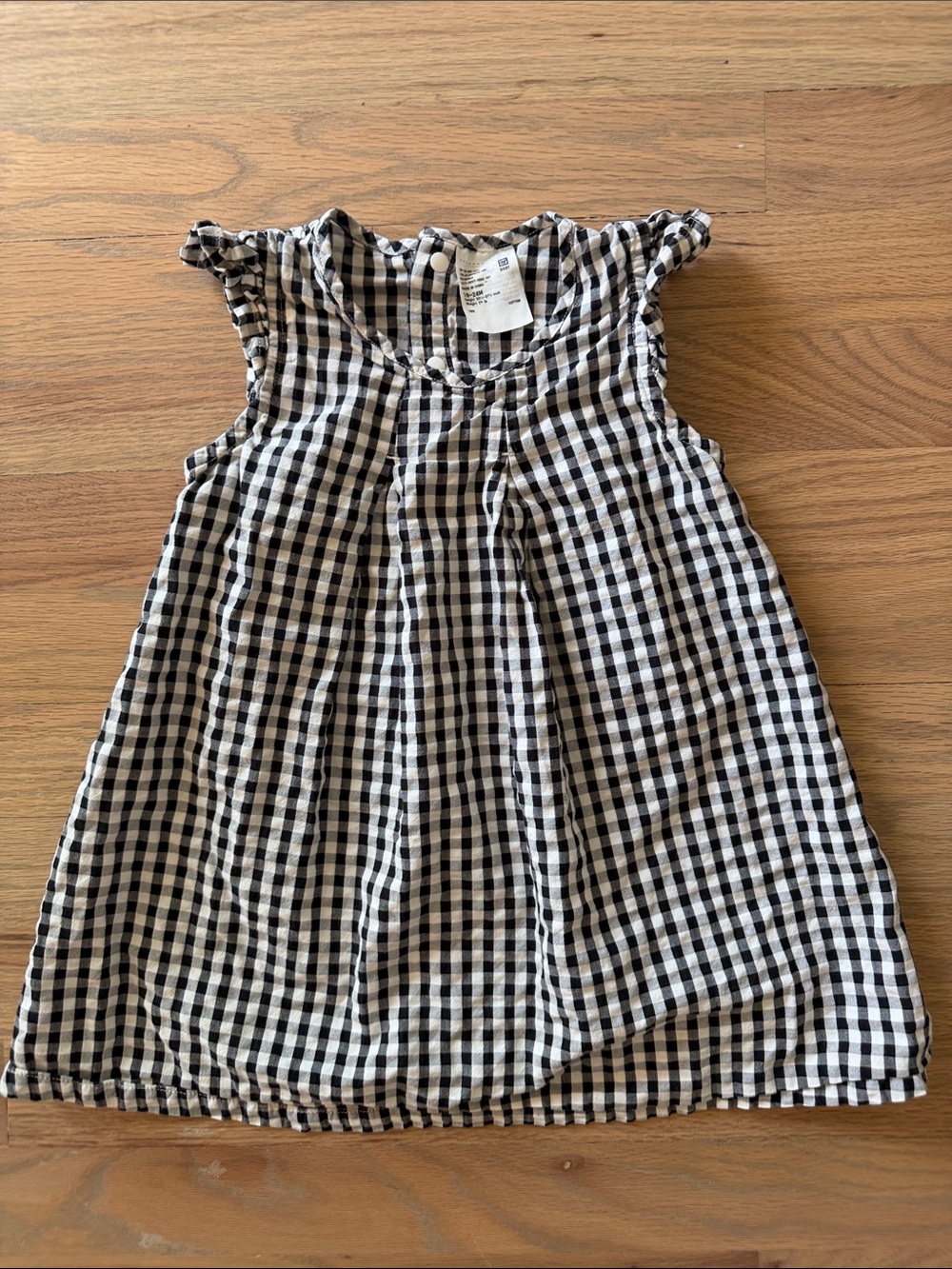 Uniqlo Black and White Gingham Toddler Dress- 100% cotton